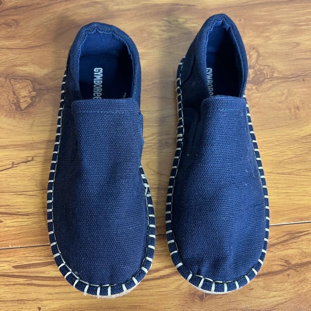 Gymboree Slip-On Shoes Kids Size 3 Navy Blue Espadrille Canvas Flats NEW